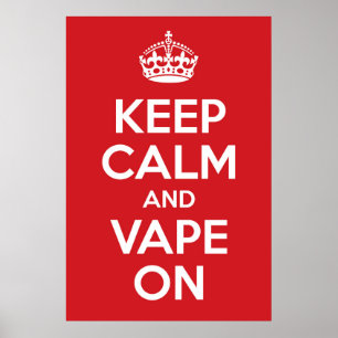 Poster Gardez le calme et le Vape sur la copie d'affiche
