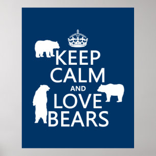 Poster Gardez le calme et les ours d'amour (dans toutes l