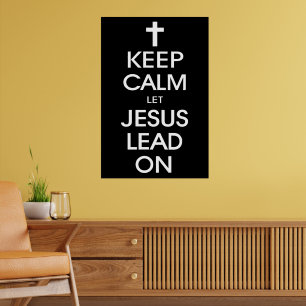 Poster Gardez Le Calme Laissez Jésus Diriger - Religieux 
