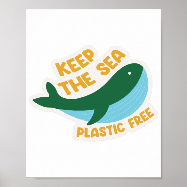 Poster Gardez le plastique de la mer libre (Devant)
