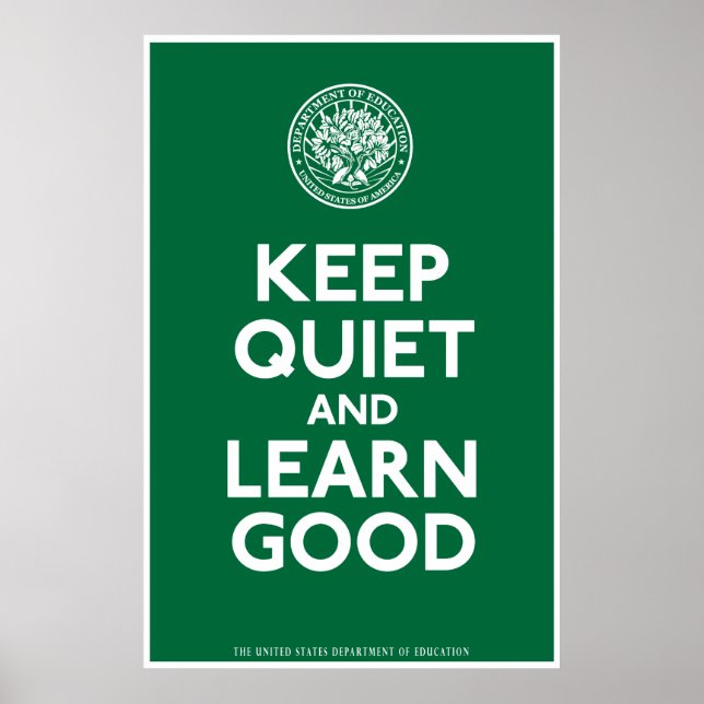 Poster Gardez Le Silence Et Apprenez À Bien Imprimer (Devant)