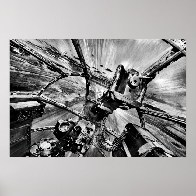 Poster Gardez-les en vol - Bombardier Monochrome (Devant)