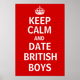 Poster Gardez les garçons des Anglais de calme et de date