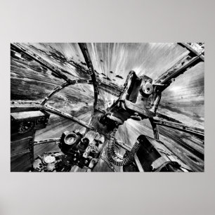 Poster Gardez-les vol - bombardier monochrome