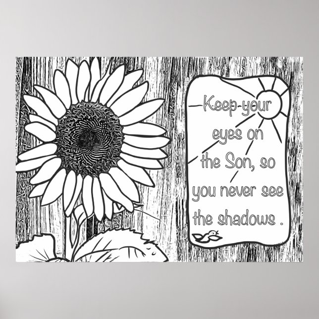 Poster Gardez les yeux sur le Fils, couleur tournesol (Devant)