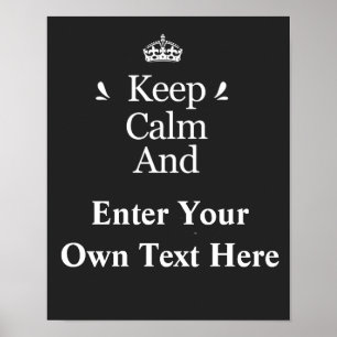 Poster Gardez votre calme et ajoutez votre texte Personna