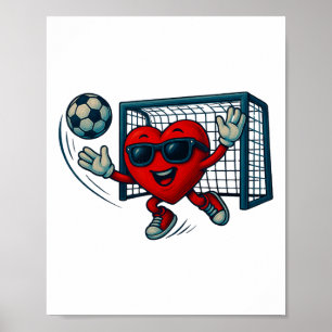 Poster Gardien de but de football de la Saint-Valentin Fu
