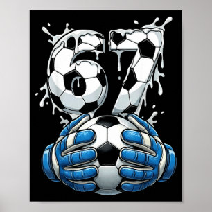 Poster Gardien de but de football Drip Number 67 Garçons 