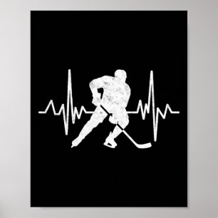 Poster Gardien de but de hockey sur glace drôle Battement