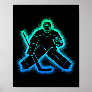 Poster Gardien de but de hockey sur glace enfants hommes