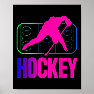 Poster Gardien de but de hockey sur glace Vintage Retro 8