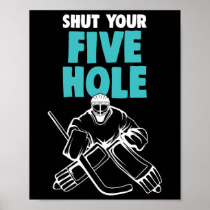 Poster Gardien de hockey sur glace, fermez votre cinquièm