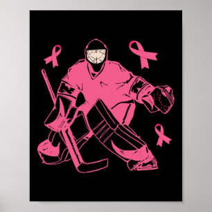 Poster Gardien de hockey sur glace Pink Ribbon Cancer du