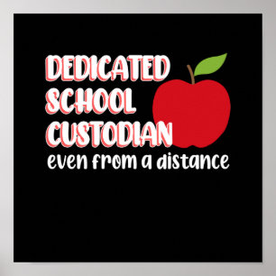 Poster Gardien de l'école dévoué Gardien auxiliaire