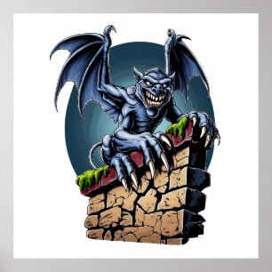 Poster Gardien des hauteurs : Une oeuvre de Gargoyle goth