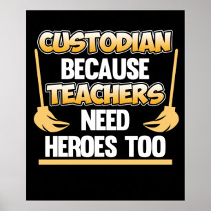 Poster Gardien Professeur Héros École Caretaker Janitor