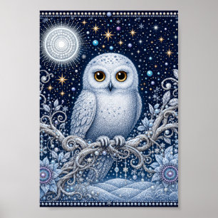 Poster Gardienne de la nuit hivernale – Harfang des neige