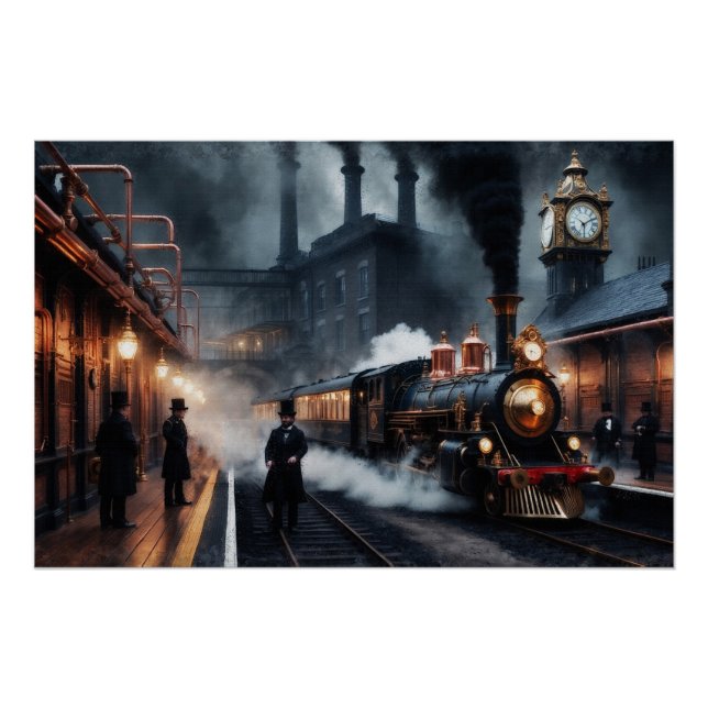 Poster Gare de Steampunk (Devant)