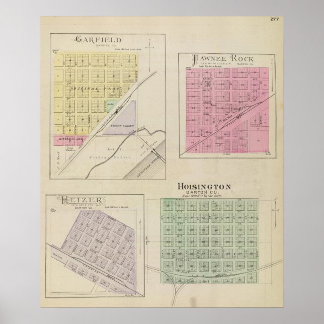 Poster Garfield, Pawnee Rock, Heizer, Hoisington, Kansas (Devant)