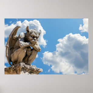 Poster Gargoyle et nuages
