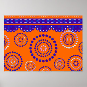 Poster Garland ARTdeco violet bleu + votre couleur de dos