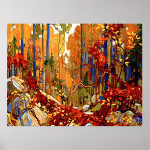Poster Garland d'automne, peinture colorée,
