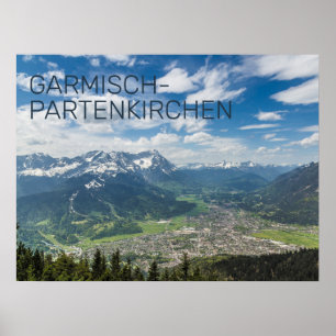 Poster Garmisch-Partenkirchen Bavaria Alpes Panorama Cade