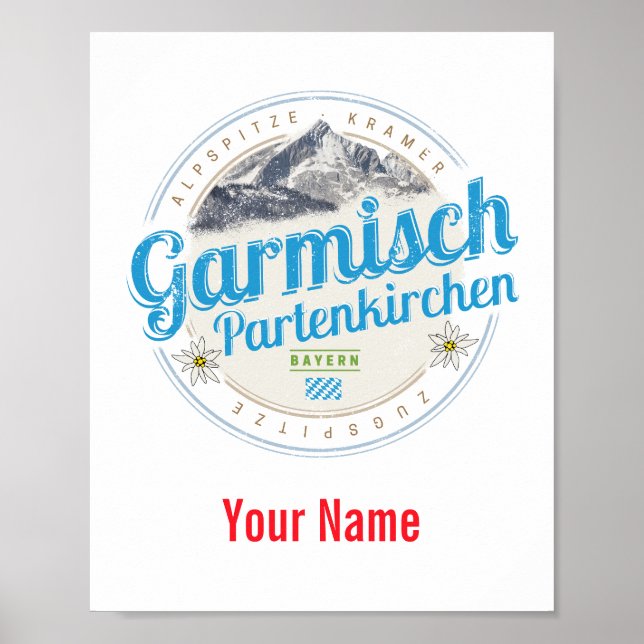 Poster Garmisch Partenkirchen Bavière Alpes Vintages (Devant)