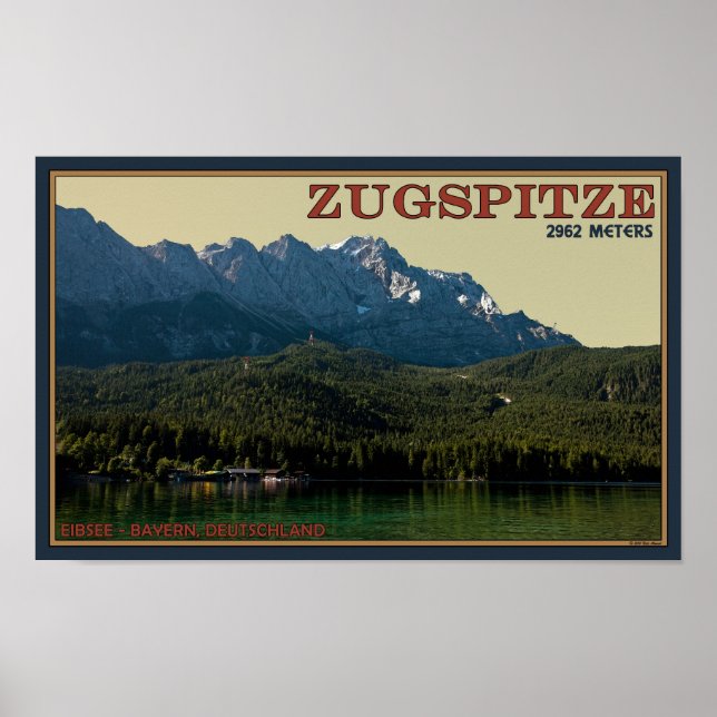 Poster Garmisch - Zugspitze au-dessus de l'Eibsee (Devant)