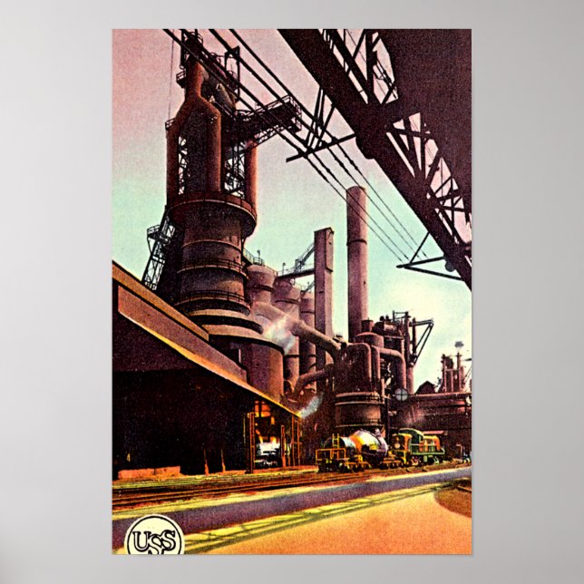 Poster Gary, Indiana Blast Furnace 1930 (Devant)