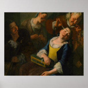 Poster Gaspare Traversi - Teasing a Sleeping Girl