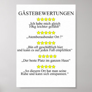 Poster Gästebwertung WC - Gäste Toilette