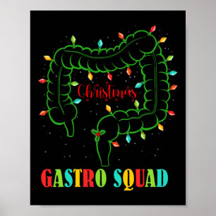 Poster Gastro Nurse Squad Amusants lumières de Noël Gastr