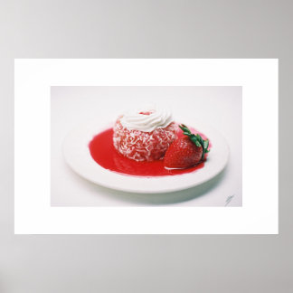 Poster Gâteau aux fraises