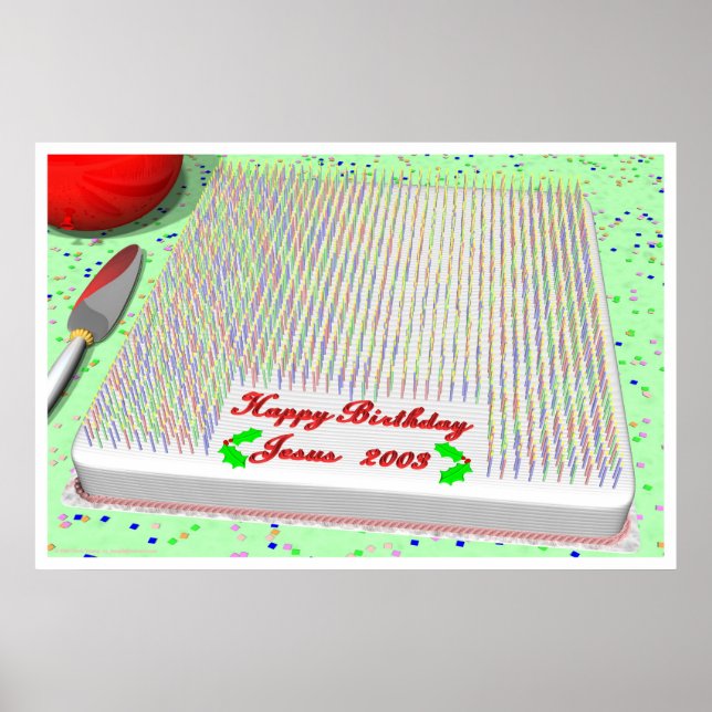 Poster Gâteau d'anniversaire de Jésus (Devant)