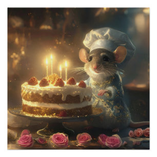 Poster Gâteau d'anniversaire par Fabulous Mice Baker