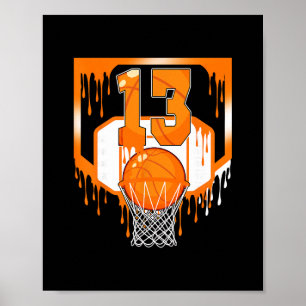 Poster Gâteau de 13e anniversaire Sketll Drip Glace 13 An