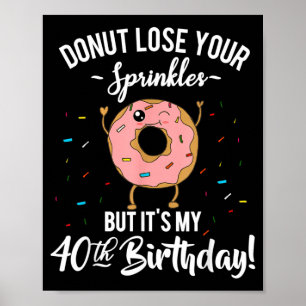 Poster Gâteau drôle 40e anniversaire Quarante ans