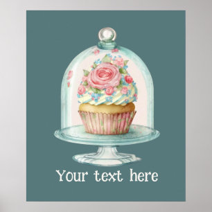 Poster Gâteau frais mignon ajouter du texte commercial