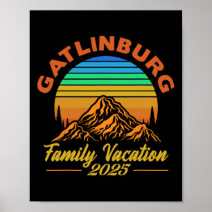 Poster Gatlinburg Famille Vacation 2025 Voyage en famille