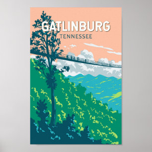 Poster Gatlinburg Tennessee Illustration Voyage Art