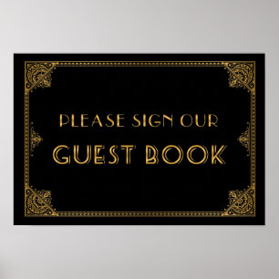 Poster Gatsby signe mariage inspiré Guest Book