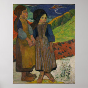 Poster Gauguin - Deux Filles Bretonnes Au Bord De La Mer