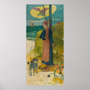Poster Gauguin - Fille bretonne filant 1889