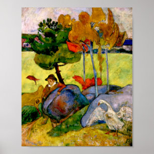 Poster Gauguin - Garçon breton dans un paysage