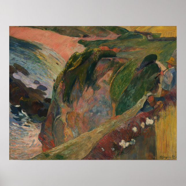 Poster Gauguin - Le Flageolet Player Sur La Falaise 1889 (Devant)