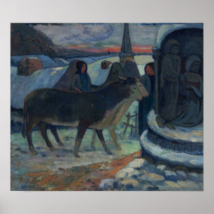Poster Gauguin - Nuit de Noël (La bénédiction des bœufs