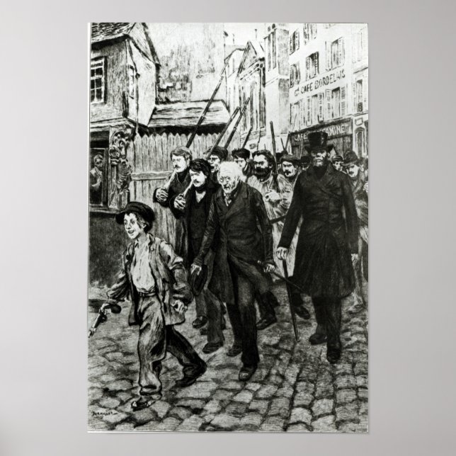 Poster Gavroche à la tête d'une manifestation (Devant)