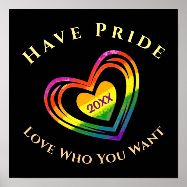 Poster Gay LGBTQ Ont Fierté Mois Amour Qui Vous Voulez (Devant)