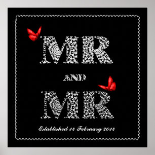 Poster Gay Même Sexe Mariage Dentelle Cadeau Word Art